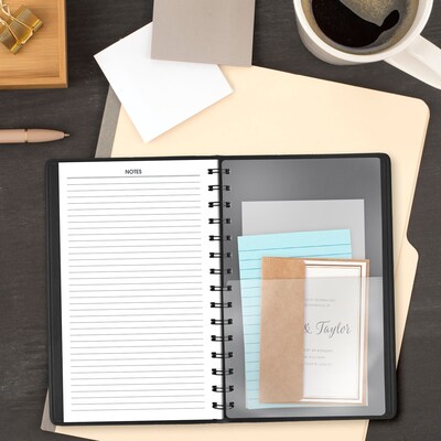 2027 AT-A-GLANCE 24-Hour 5" x 8" Daily Appointment Book Planner, Faux Leather Cover, Black (70-203-05-27)