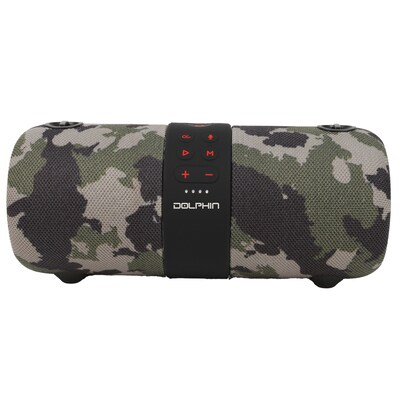 Dolphin Audio Wireless Bluetooth Portable Speaker with Accent Lights & FM Radio, Waterproof, Camouflage (LX-60 CAMO)