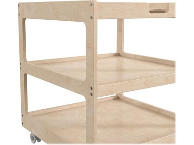 Flash Furniture Bright Beginnings Mobile 2-Section Storage Cart, 26.5"H x 23.5"W x 23.5"D, Brown (MK-ME14795-GG)