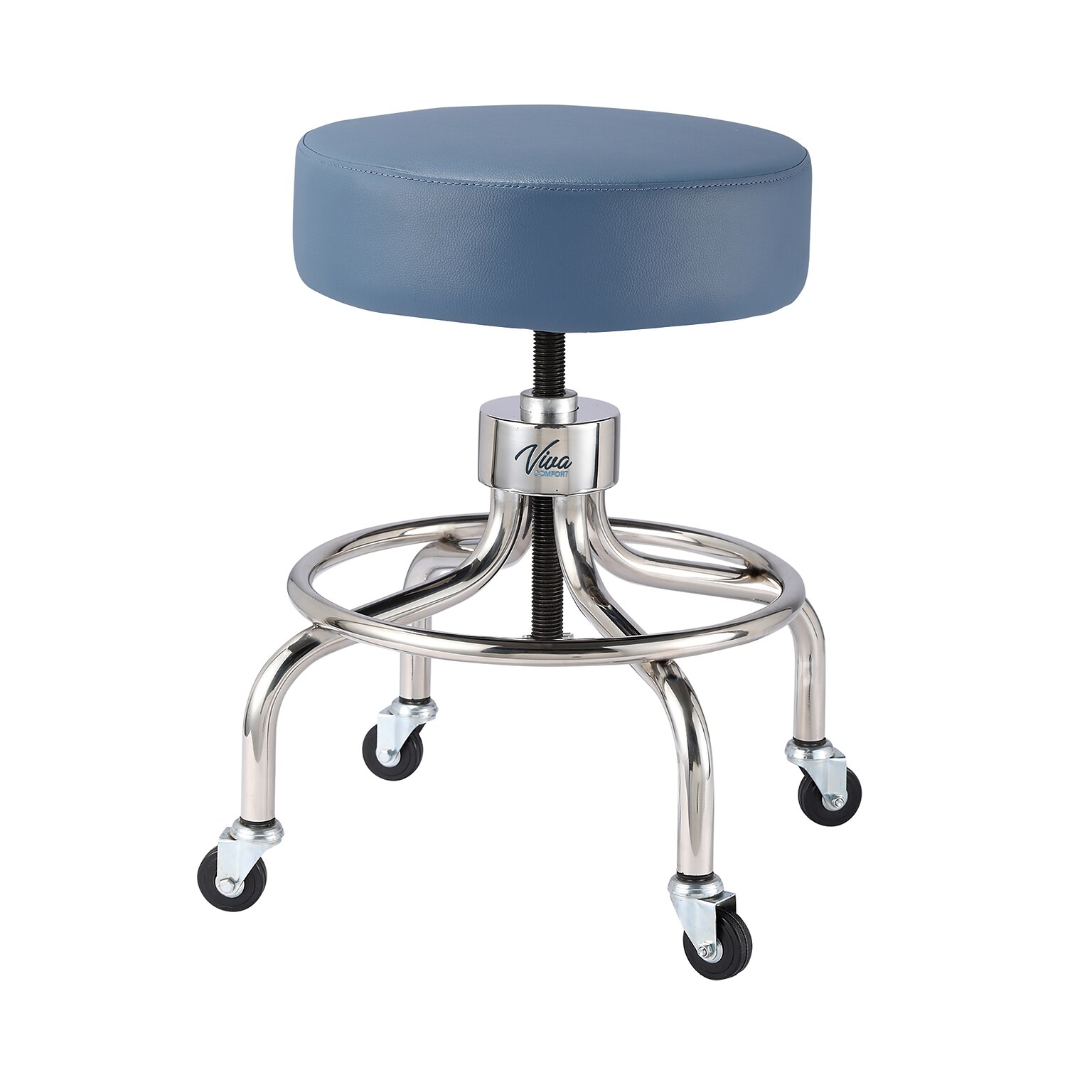 Viva Comfort Armless Vinyl Medical and Lab Stool, Blue (ADI910-02-BLU-MK)