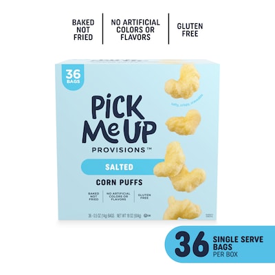 Pick Me Up Provisions™ Gluten Free Salted Corn Puffs, 0.5 oz., 36/Box (PM63576)