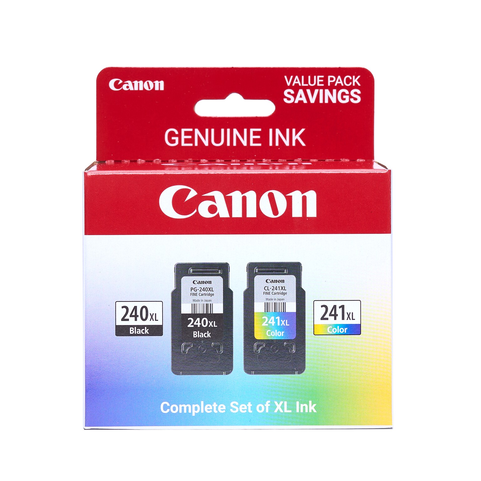 Canon PG-240 XL/CL-241 XL Black/Tri-Color Standard Yield Ink Cartridge, 2/Pack (5206B031)