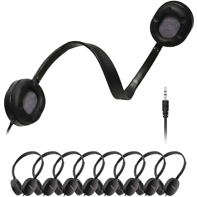 VentureX K22 3.5mm Kids Learning Stereo Phone & Computer Headphone, Black, 50/Pack (VHPK22M50)