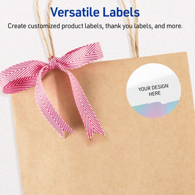 Avery Laser/Inkjet Circle Multipurpose Labels, 2" Dia., White, 60/Pack (S00-F3S)
