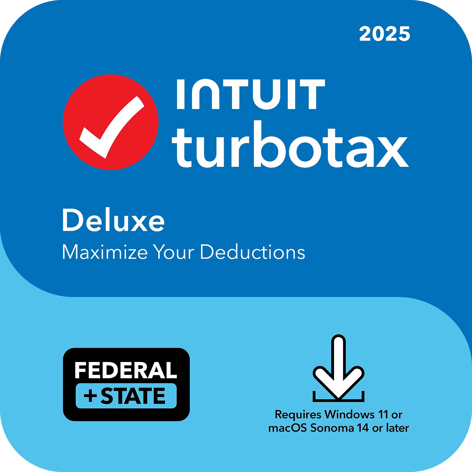 TurboTax Deluxe 2025 Federal + E-file & State for 1 User, Windows & Mac, Download (INT940800V145)