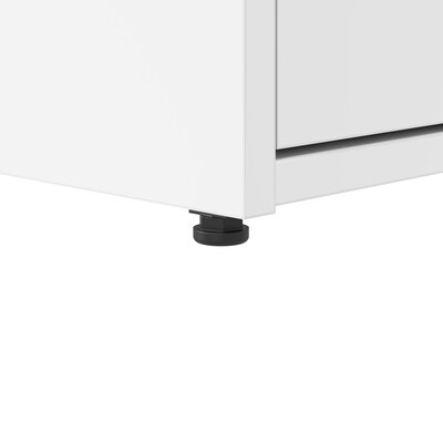 Bush Business Furniture Hustle 72"W Computer Desk and Low Storage Cabinet with Doors and Shelves, White (HUS012WH)