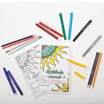 S&S Color-Your-Own Gratitude Guided Journal, 6" x 9", White, 100 Pages, 12/Pack (PE224712)