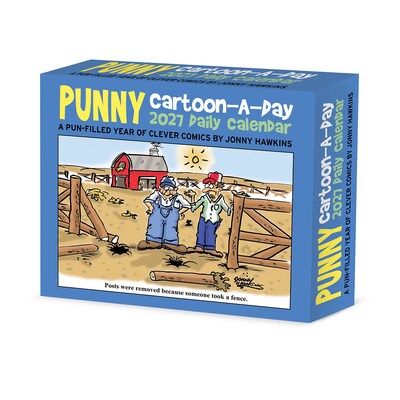 2027 Willow Creek Punny Cartoon-A-Day by Jonny Hawkins 5.4 x 6.2 Day-to-Day Calendar (63712)