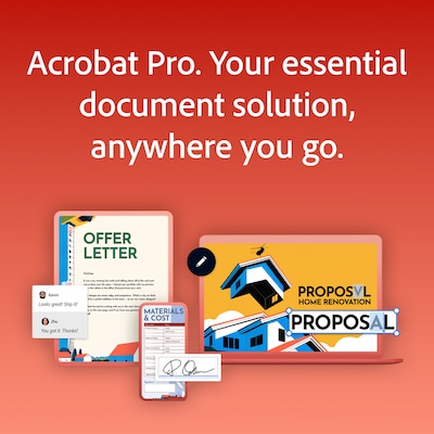 Adobe Acrobat Pro for 1 User, Windows and Mac, Download (30007015)
