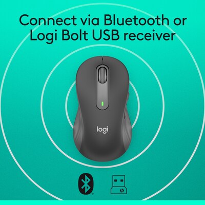 Logitech Signature M650 L Wireless Ergonomic Left Handed Optical Mouse, Graphite (910-006234)