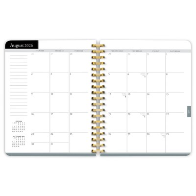 2026-2027 Plato Black Solid 6" x 7.75" Academic Weekly Desk Planner, Paperboard Cover (9798330708154)