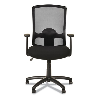 Alera® Etros Series Fixed Arm Fabric Swivel Computer and Desk Chair, Black (ALEET4117B)