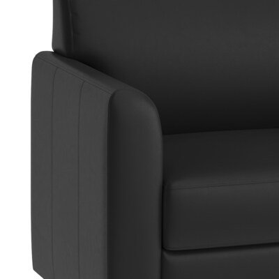 Flash Furniture Hercules Diplomat LeatherSoft Sofa, Black/Chrome Legs (BT8273BKCHR)