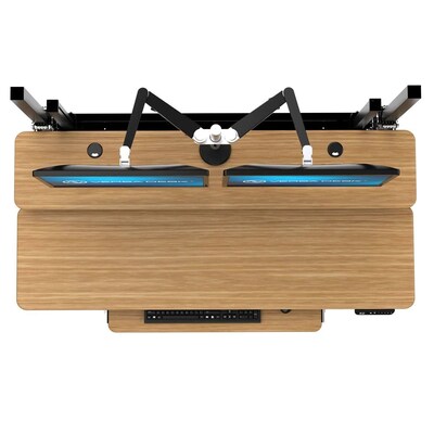VersaDesk Foundry Bench 60"W Electric Rectangular Adjustable Standing Desk, Bamboo/Black (FB6030-BNB-APP)