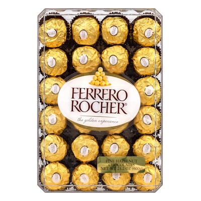 Ferrero Rocher Diamond Box Hazelnut Milk Chocolate Pieces, 48/Box (241-00015)