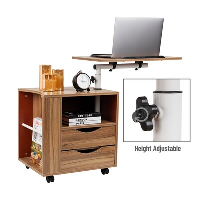 Mind Reader 23.75" Adjustable Standing Desk Laptop Stand, Brown (BEDESK-BRN)