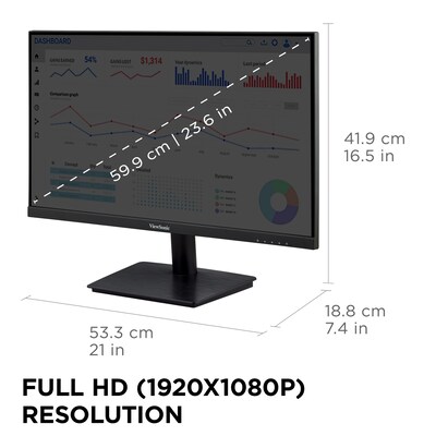 ViewSonic 24" 75Hz LCD Monitor, Black (VA2409M)