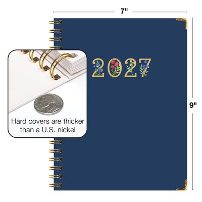 2027 Excello Brands 7.8" x 9" Weekly & Monthly Standard Planner, Paperboard Cover, Navy (FSHN-CY27-79-85)