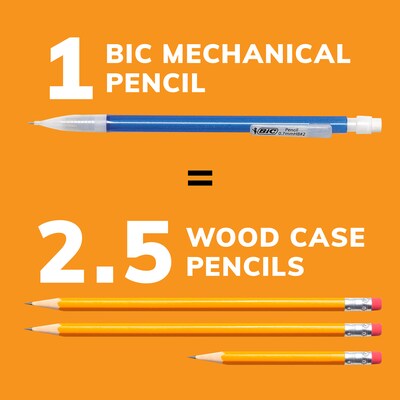 BIC Mechanical Pencils, Assorted Sizes, #2 Lead, 60/Pack (WX7TG026-BLK)