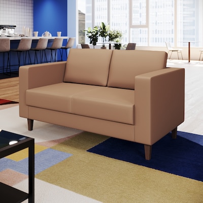 Flash Furniture Hercules Artemis LeatherSoft Reception Loveseat, Cognac (ZB89212SCOGNAC)