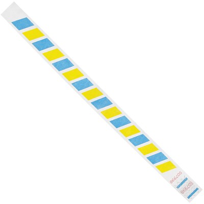 Tyvek Wristbands, 0.75 x 10, Blue/Yellow, 500/Carton (WR105)