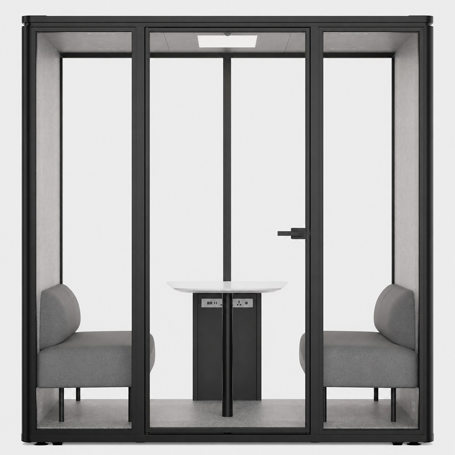 Uncaged Ergonomics Modular Acoustic Office Pod with Ventilation, Lighting and Power, Large, Black (POD-L-Black)