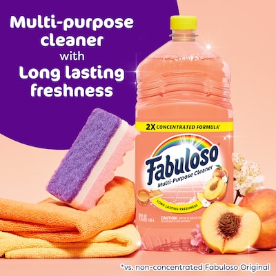 Fabuloso 2X Multi-Purpose Cleaner, No Rinse Floor Cleaner, Long-Lasting Freshness, Peach Scent, Peach (61046751)