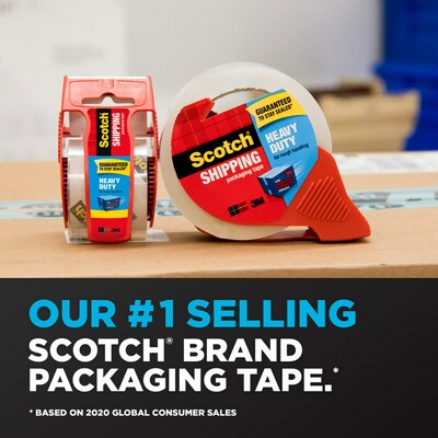 Scotch Heavy Duty Packing Tape with Dispenser, 1.88" x 54.6 yds., Clear (3850-2ST)