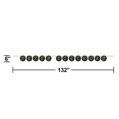 Creative Converting Golden Wishes Birthday Decor Kit, Black/Gold, 6/Pack (DTC9506E1A)