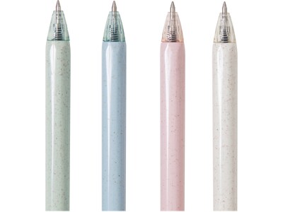 U Brands U-Eco Pastel Speckle Retractable Gel Pens, Fine Point, Black Ink, 12/Pack (3142U01-24)