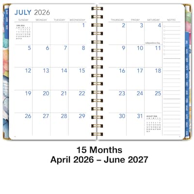 2026-2027 Excello Brands 5" x 8" Academic Weekly & Monthly Planner, Paperboard Cover, Watercolor Butterflies (NAY27-58LP-33)