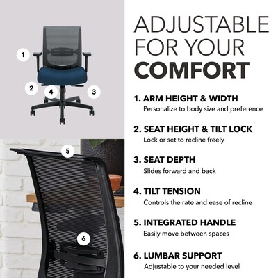 HON Convergence Mesh Low-Back Task Chair, Blue (HONCMY1AAPX13)