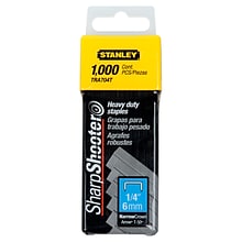 Stanley Heavy-Duty Staples, 1/4 Staples, 1,000 Staples/Box (TRA704T)