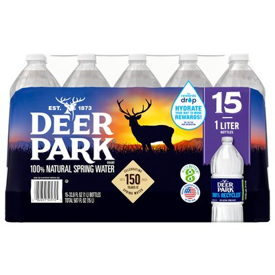 Deer Park 100% Natural Spring Water, 33.8 oz., 15 Bottles/Carton (12222308)
