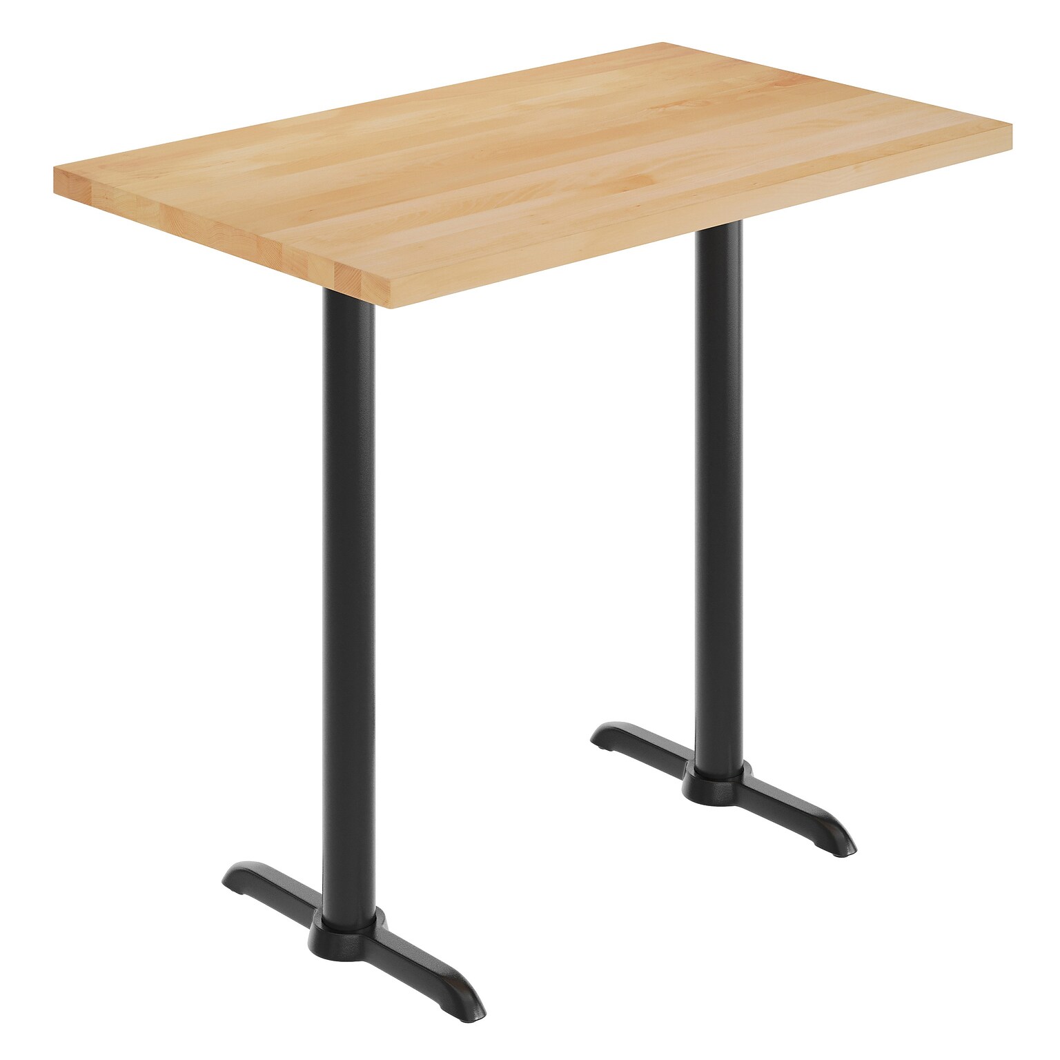 Flash Furniture Bennett Wooden Commercial Indoor Table, 48 x 30, Natural Top/Black Base (GSF3048NTT0522B)