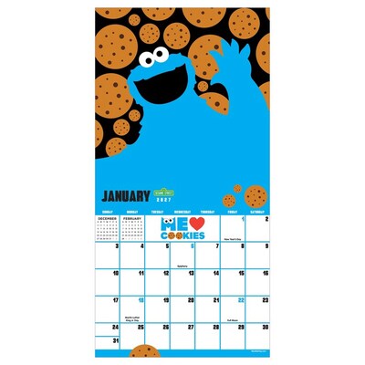 2027 TF Publishing Sesame Street 7 x 7 Monthly Wall Calendar, Multicolored (27-2108)