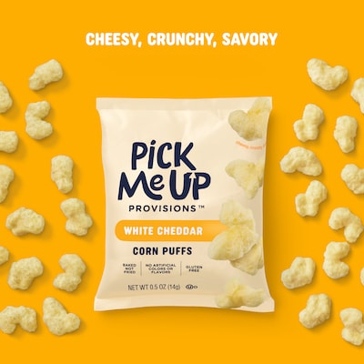 Pick Me Up Provisions™ Gluten Free White Cheddar Corn Puffs, 0.5 oz., 36/Box (PM63575)