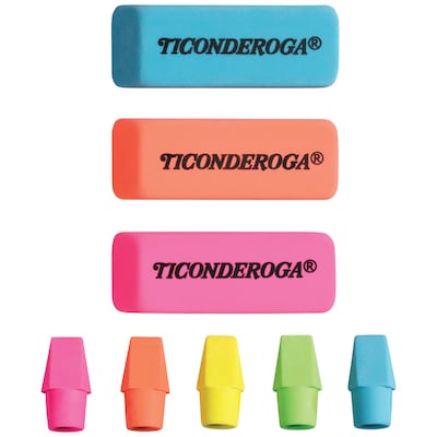 Dixon Ticonderoga Assorted Eraser, Assorted Colors, Bulk (X38931)