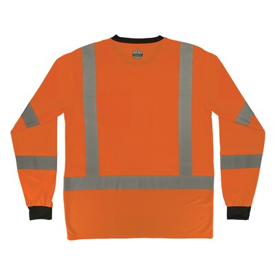 Ergodyne GloWear 8369BK High Visibility Long Sleeve Black Bottom T-Shirt, ANSI Type R Class 3, Orange, Large (22224)