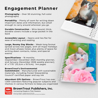 2026 BrownTrout Kittens 6.5" x 7.75" Weekly Planner (9798330704125)