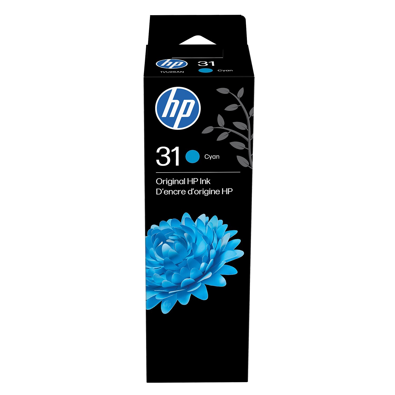 HP 31 Cyan Standard Yield Ink Cartridge Refill, Prints Up to 8,000 Pages (1VU26AN)