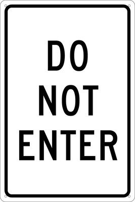 Directional Signs; Do Not Enter, 18X12, .040 Aluminum