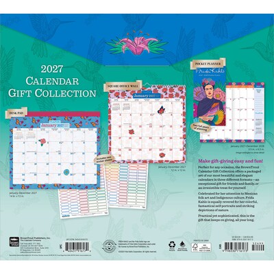 2027 BrownTrout Frida Kahlo 14.25 x 13 Monthly Calendar, Assorted Colors (9798330716173)