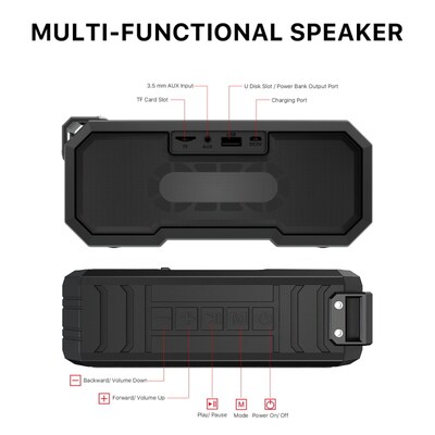 MyBat Pro Bluetooth Wireless Water Resistant Speaker, Black (SPK008001)
