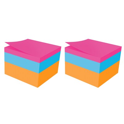 Post-it® Notes, Assorted Colors, 2 in x 2 in,  400 Sheets/Cube, 2 Cubes/Pack (2051-N-2PK)