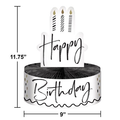 Creative Converting Golden Wishes Birthday Party Kit, Black/Gold, Serves 8 (DTC9506E4A)