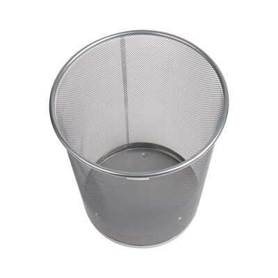 Mind Reader Metal Mesh Trash Can Without Lid, 4.4 Gallon, Silver (1CIRGA-SIL)