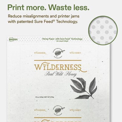 Avery Hemp Rectangle Laser/Inkjet Multipurpose Labels, 5" x 7", Off-White (160/Box)