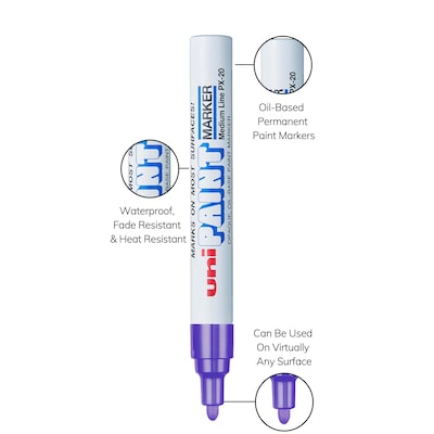 uni PAINT PX-20 Oil-Based Marker, Medium Tip, Violet (63606)