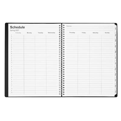 2027 Staples 8" x 11" Weekly & Monthly Appointment Book, Plastic Cover, Black (ST21488-27)